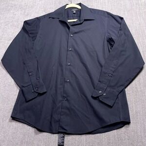 Structure Dress Shirt Mens M 15-15.5 Black Modern Fit Business Career Button Up